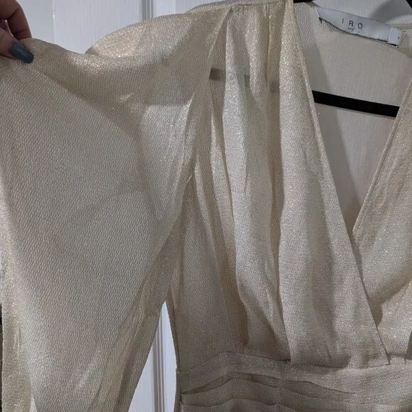 IRO | Lorelle wrap-effect pleated lamé mini dress - Picture 13 of 16